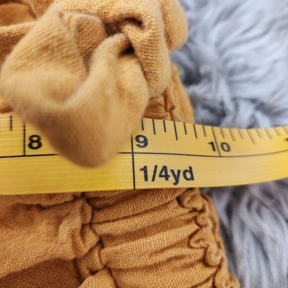 Heart Hips Mustard Yellow Cropped Ankle Length Linen Pants Size Medium - Picture 7 of 9